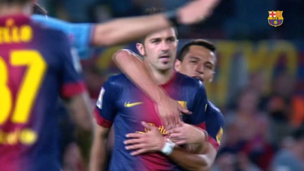David Villa’s great header goal vs Real Betis